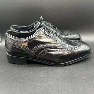 FLORSHEIM Men's Lexington Wing-Tip Oxford size 9 EEE Black Leather